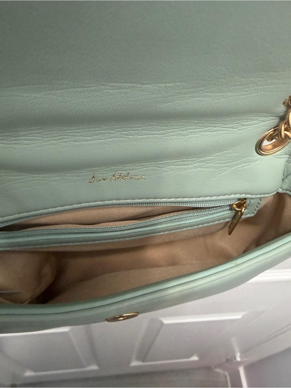 Sam Edelman Blue Green Gold Chain Crossbody Shoulder Bag NEW - Picture 6 of 7
